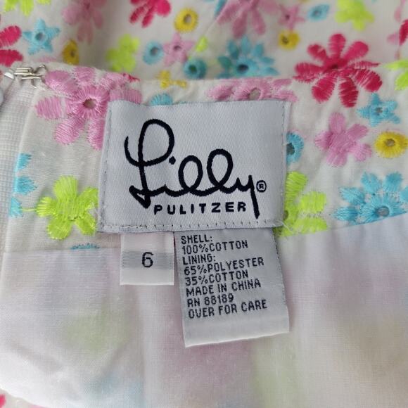 Lilly Pulizter Multicolor Floral Embroidered Mini Skirt 6 - Picture 7 of 8